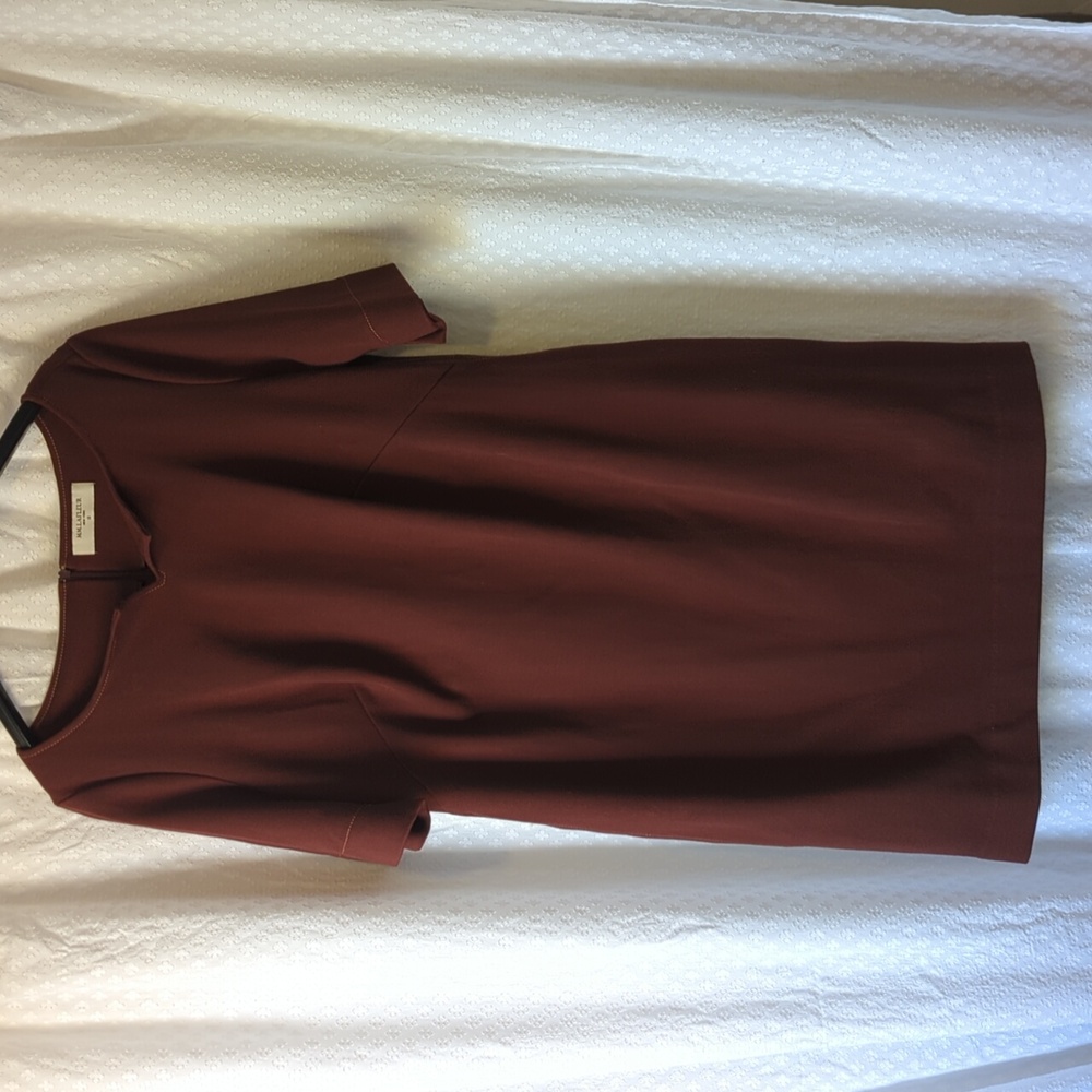 M.M. LaFleur The Narie Dress Ponte, Chocolate (Deep Burgundy) Size +2 (2x)